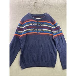 Mossimo Supply Co sweater mens large Blue native Navajo long-sleeve cotton